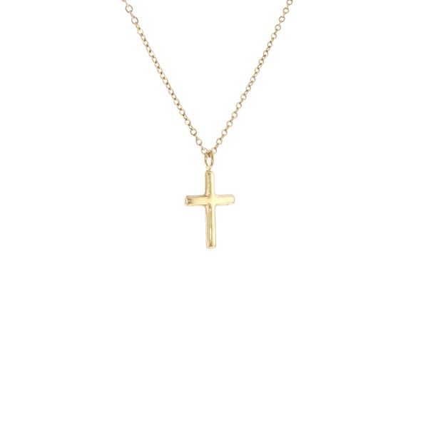 A Meaningful Classic: Children’s Gold IP Stainless Steel Cross Necklace Image 2 Bryan Jewelry Prattville, AL