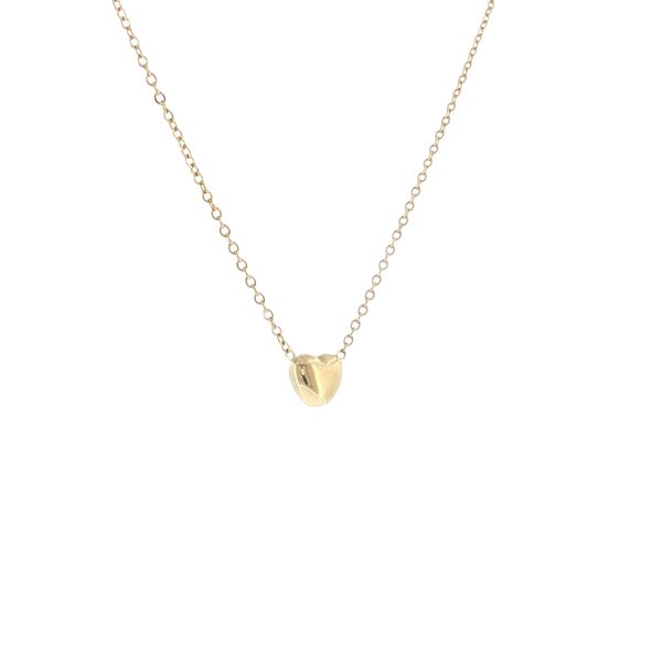 A Sweet Little Keepsake: Children’s Gold IP Stainless Steel Puffed Heart Necklace Image 2 Bryan Jewelry Prattville, AL