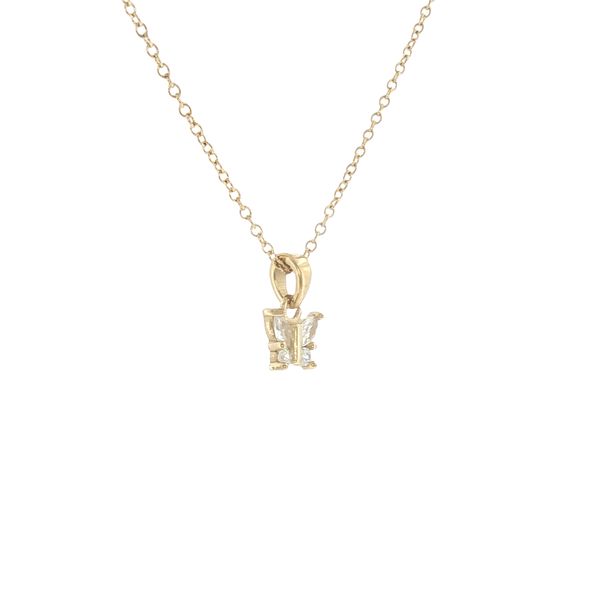 Sparkling Flutter Style: Children’s Gold IP Stainless Steel CZ Butterfly Necklace Image 2 Bryan Jewelry Prattville, AL