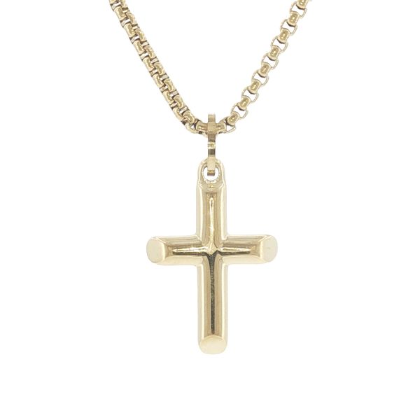 Timeless Faith in Gold Tone: Stainless Steel Cross Pendant Necklace Bryan Jewelry Prattville, AL