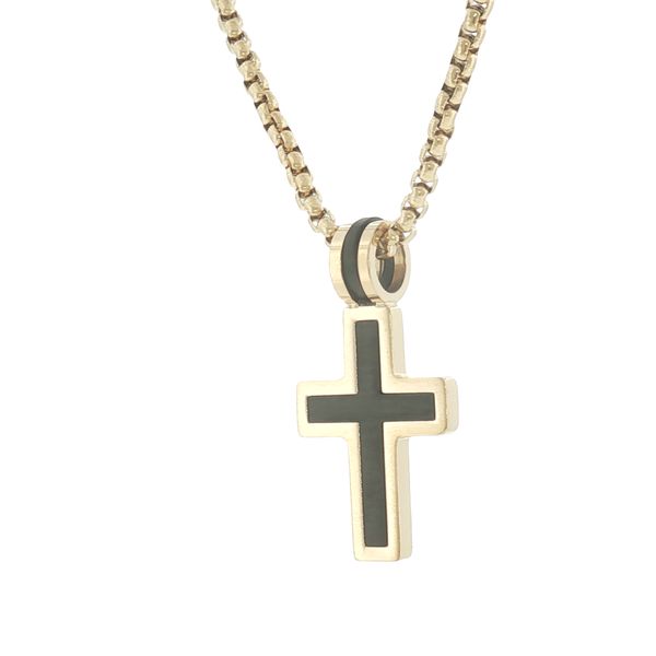 Bold Contrast Faith Cross: Stainless Steel IP Plated Cross Necklace Image 3 Bryan Jewelry Prattville, AL