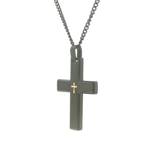 Large Black Cross with Small Gold Cross Accent Image 3 Bryan Jewelry Prattville, AL