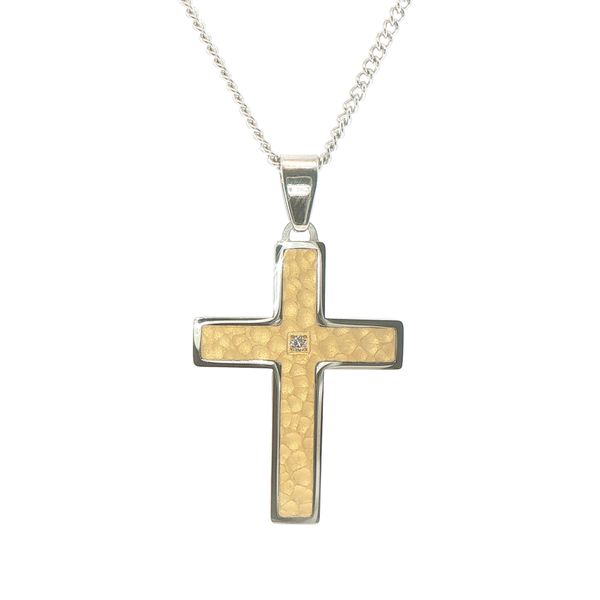 Two Tone Cross with Diamond Accent Bryan Jewelry Prattville, AL