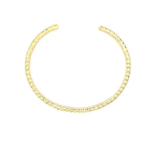Gold-Plated CZ Bangle Bracelet Image 2 Bryan Jewelry Prattville, AL