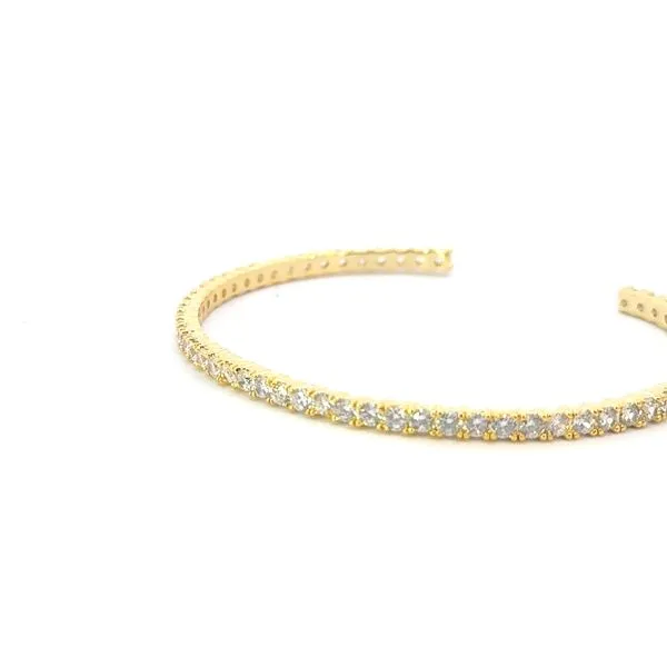 Gold-Plated CZ Bangle Bracelet Image 3 Bryan Jewelry Prattville, AL
