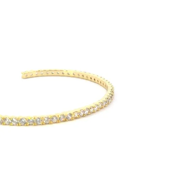 Gold-Plated CZ Bangle Bracelet Image 4 Bryan Jewelry Prattville, AL