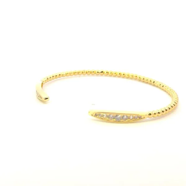 Gold-Plated CZ Open Cuff Bangle Image 2 Bryan Jewelry Prattville, AL