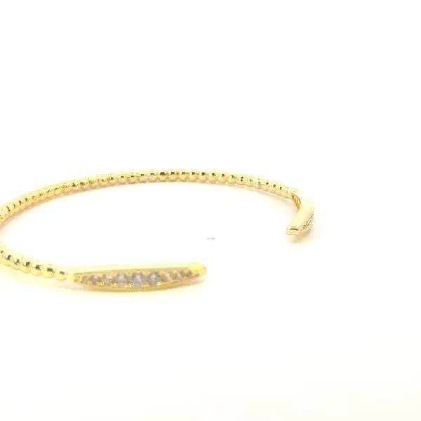 Gold-Plated CZ Open Cuff Bangle Image 3 Bryan Jewelry Prattville, AL