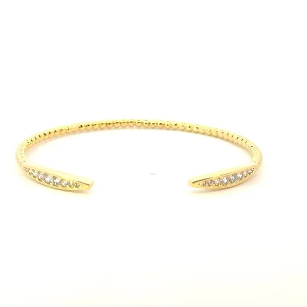 Gold-Plated CZ Open Cuff Bangle Image 4 Bryan Jewelry Prattville, AL