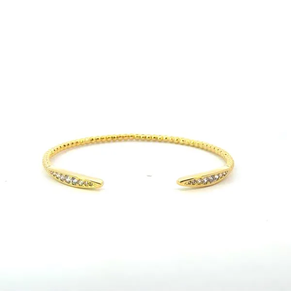 Gold-Plated CZ Open Cuff Bangle Bryan Jewelry Prattville, AL