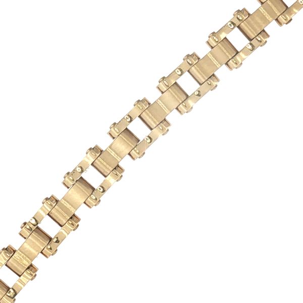 Rugged Edge Style: Gold IP Stainless Steel Bike Link Bracelet Bryan Jewelry Prattville, AL