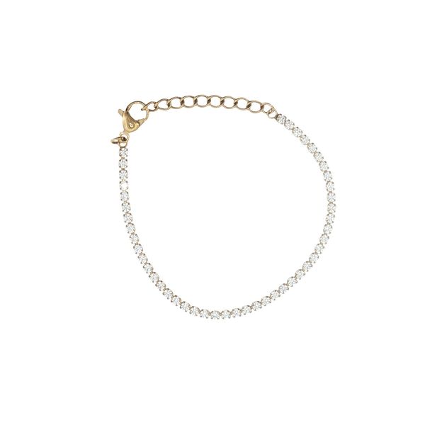 Petite Sparkle for Little Wrists: Child’s Gold IP Stainless Steel White CZ Tennis Bracelet Bryan Jewelry Prattville, AL