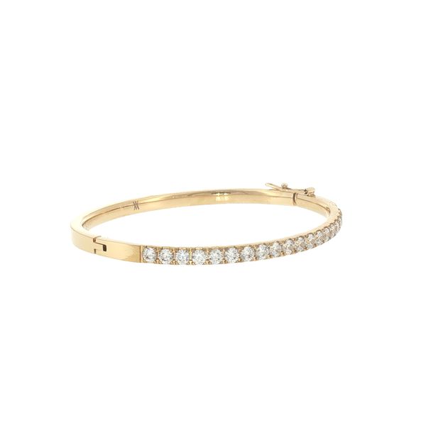 Petite Sparkle Classic: Gold IP Stainless Steel White CZ Bangle Bracelet Image 2 Bryan Jewelry Prattville, AL