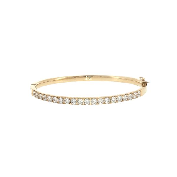 Petite Sparkle Classic: Gold IP Stainless Steel White CZ Bangle Bracelet Bryan Jewelry Prattville, AL