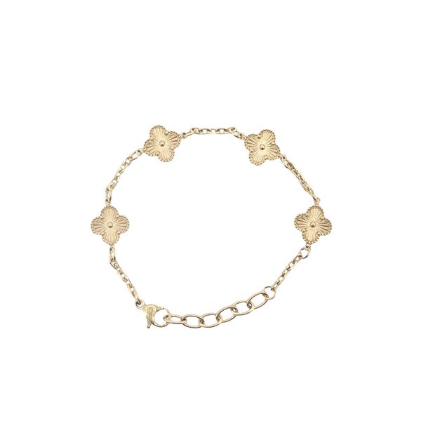 Lucky Little Style: Children’s Gold IP Stainless Steel Clover Station Bracelet Bryan Jewelry Prattville, AL