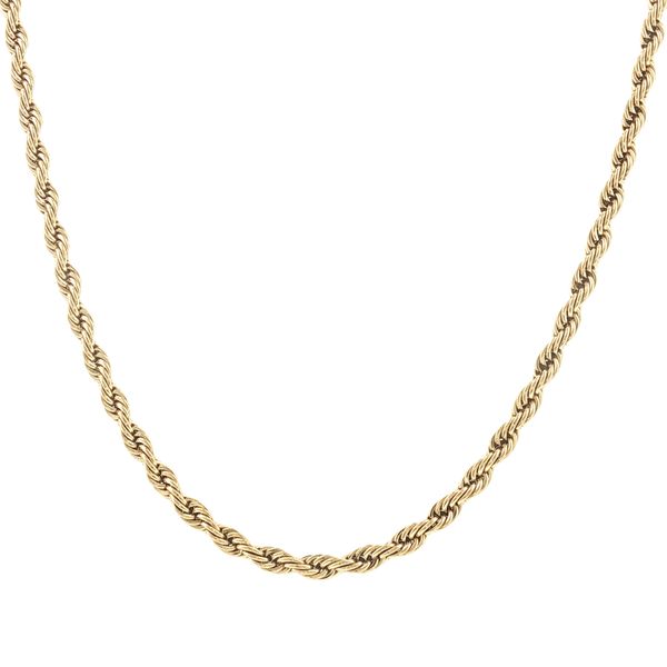 Classic Shine: Gold IP Stainless Steel 3mm Rope Chain Necklace Bryan Jewelry Prattville, AL