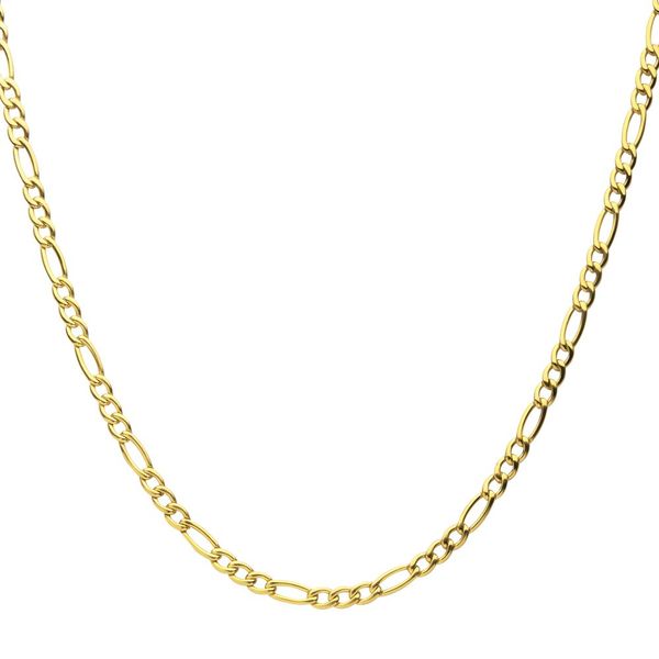 4.7mm 18Kt Gold IP Titanium Figaro Chain Necklace Bryan Jewelry Prattville, AL