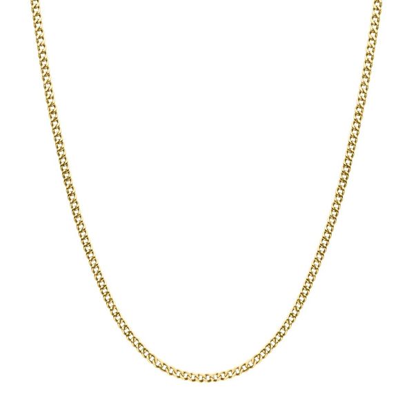 3.5mm 18Kt Gold IP Titanium Flat Curb Chain Necklace Bryan Jewelry Prattville, AL