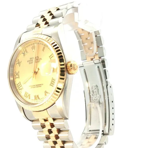 Pre-Owned Rolex Datejust Stainless Steel & 18K Yellow Gold – Champagne Dial with Roman Numerals Image 3 Bryan Jewelry Prattville, AL