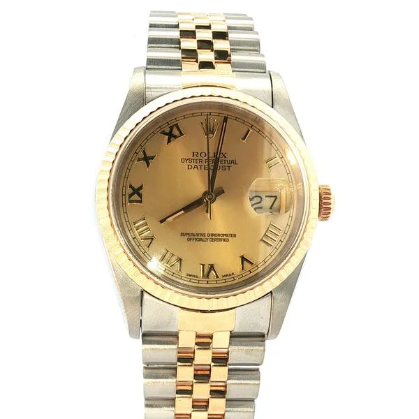 Pre-Owned Rolex Datejust Stainless Steel & 18K Yellow Gold – Champagne Dial with Roman Numerals Bryan Jewelry Prattville, AL