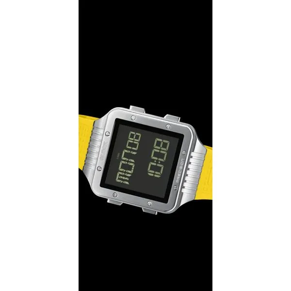 Glock chronograph silver steel case w/yellow silicone strap water resist to 100m Image 4 Bryan Jewelry Prattville, AL