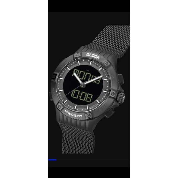 Glock digital & analog chronograph 44mm case with black mesh strap water resist to 100m Image 4 Bryan Jewelry Prattville, AL