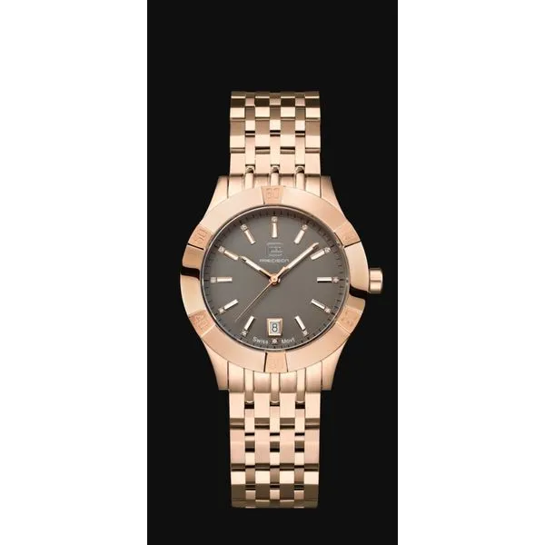 Glock swiss mvmt w/12 diamonds 36mm rose gold steel case w/rose gold link bracelet water resist to 100m Image 2 Bryan Jewelry Prattville, AL