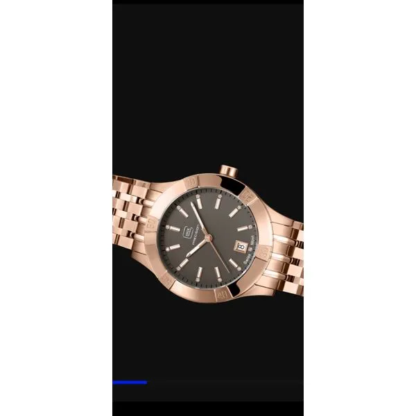 Glock swiss mvmt w/12 diamonds 36mm rose gold steel case w/rose gold link bracelet water resist to 100m Image 3 Bryan Jewelry Prattville, AL