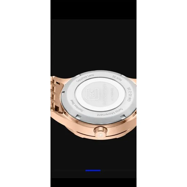 Glock swiss mvmt w/12 diamonds 36mm rose gold steel case w/rose gold link bracelet water resist to 100m Image 5 Bryan Jewelry Prattville, AL