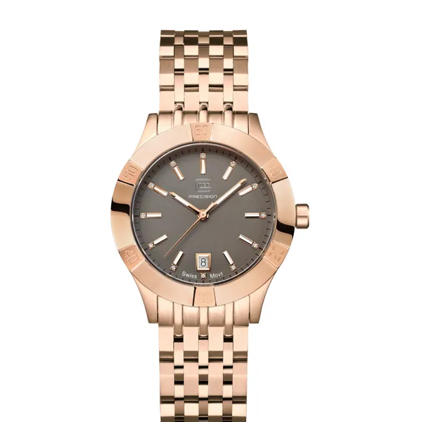 Glock swiss mvmt w/12 diamonds 36mm rose gold steel case w/rose gold link bracelet water resist to 100m Bryan Jewelry Prattville, AL