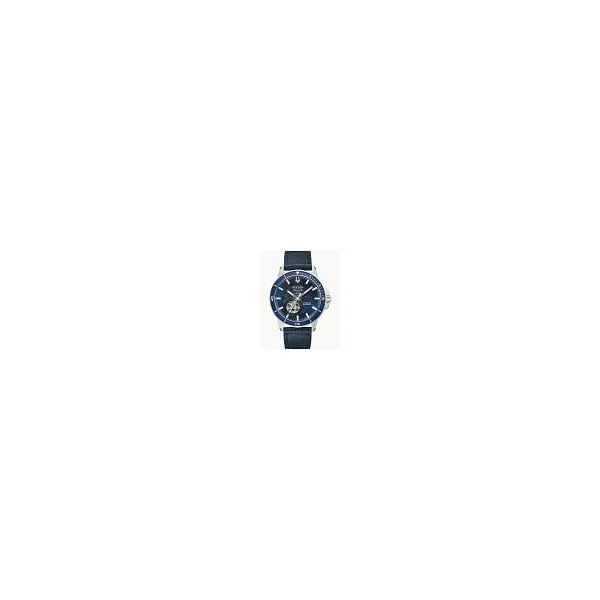 Bulova Classic Marine Star Automatic Blue Leather Strap Watch Image 3 Bryan Jewelry Prattville, AL