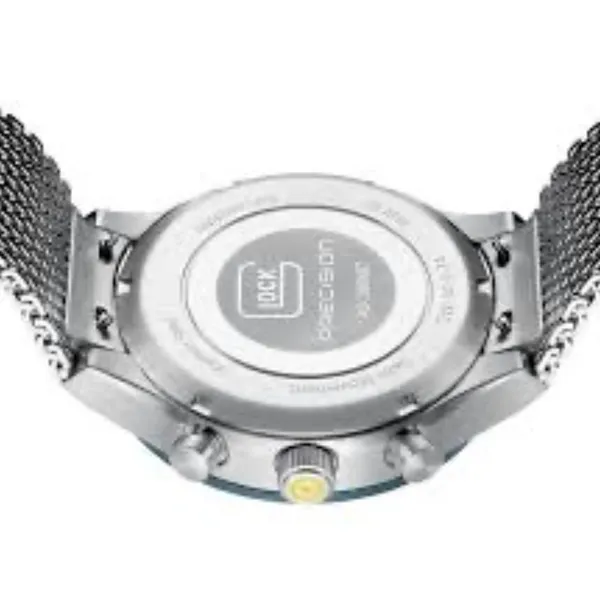 Glock swiss chronograph 43mm silver case with blue strap water resist to 200m Image 3 Bryan Jewelry Prattville, AL