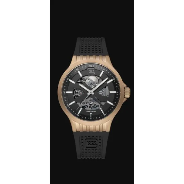 Glock 44mm Automatic Watch Glock Automatic 44mm Khaki steel case with 24mm black silicone strap water resistant to 100m Image 4 Bryan Jewelry Prattville, AL