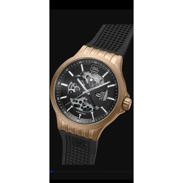 Glock 44mm Automatic Watch Glock Automatic 44mm Khaki steel case with 24mm black silicone strap water resistant to 100m Image 5 Bryan Jewelry Prattville, AL