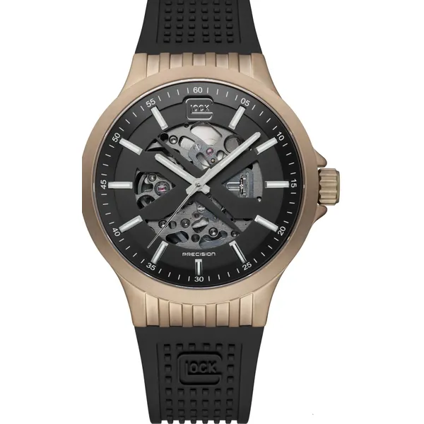 Glock 44mm Automatic Watch Glock Automatic 44mm Khaki steel case with 24mm black silicone strap water resistant to 100m Bryan Jewelry Prattville, AL