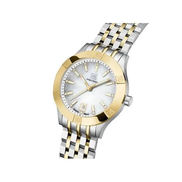 36mm Swiss movement with mother of pearl & 12 diamonds water resist to 100m Image 2 Bryan Jewelry Prattville, AL