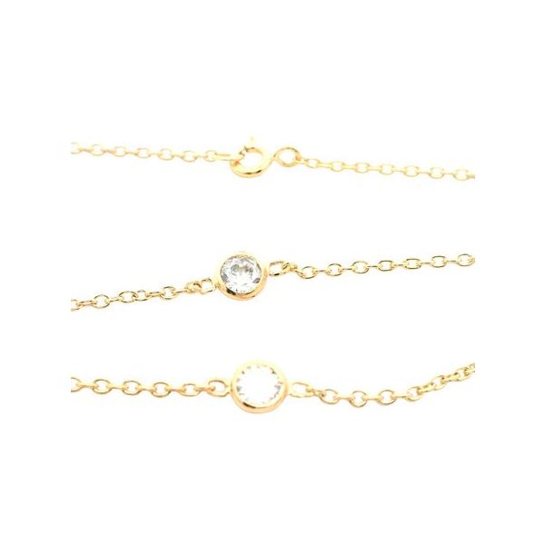 60-Inch CZ Station Necklace in Yellow Plated Sterling Silver Bryan Jewelry Prattville, AL