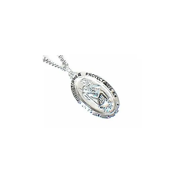 A silver St Christopher on a 24 inch chain Bryan Jewelry Prattville, AL