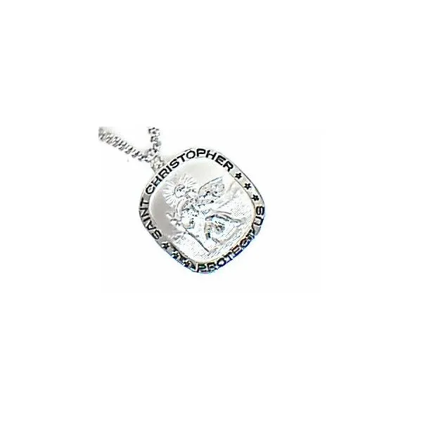 A silver St Christopher on a 24 inch stainless chain Bryan Jewelry Prattville, AL