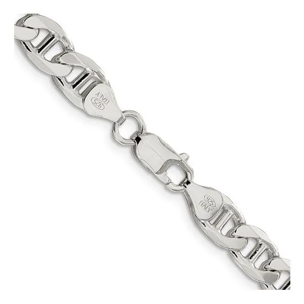 Sterling Silver Rhodium Plated 7.5mm Figaro Anchor Chain in 22 inch length Image 2 Bryan Jewelry Prattville, AL