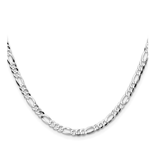 Classic Style, Lightweight Comfort: 4mm Rhodium-Plated Flat Figaro Chain Bryan Jewelry Prattville, AL