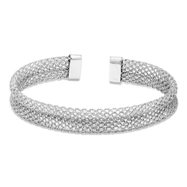 Sterling Silver Mesh Cuff Bangle Bracelet Bryan Jewelry Prattville, AL