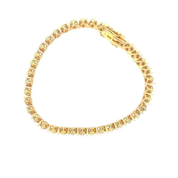 Yellow Plated Sterling Silver Bar Link CZ Tennis Bracelet Image 5 Bryan Jewelry Prattville, AL