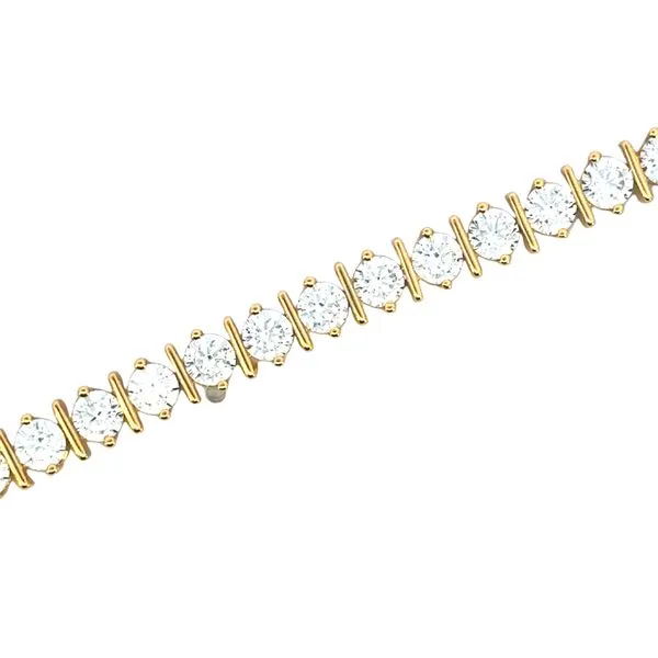 Yellow Plated Sterling Silver Bar Link CZ Tennis Bracelet Bryan Jewelry Prattville, AL