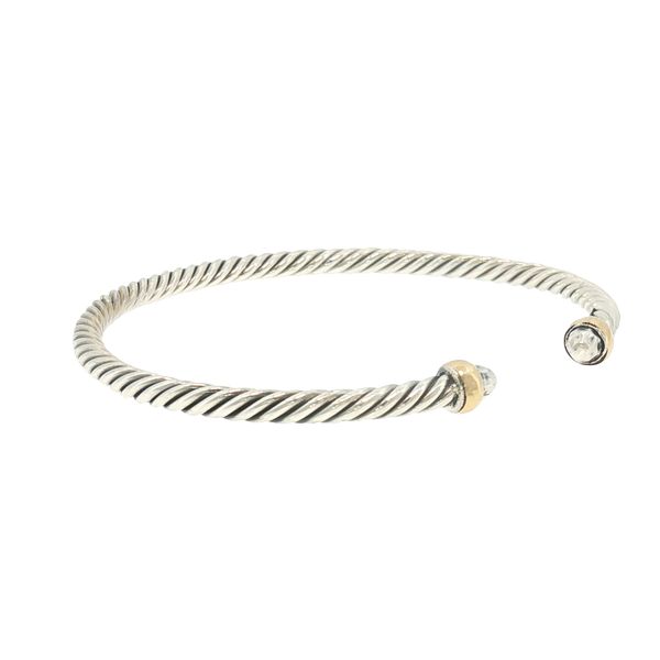 Classic Simplicity: Sterling Silver and 18kyTwisted Cable Cuff Bracelet Image 3 Bryan Jewelry Prattville, AL