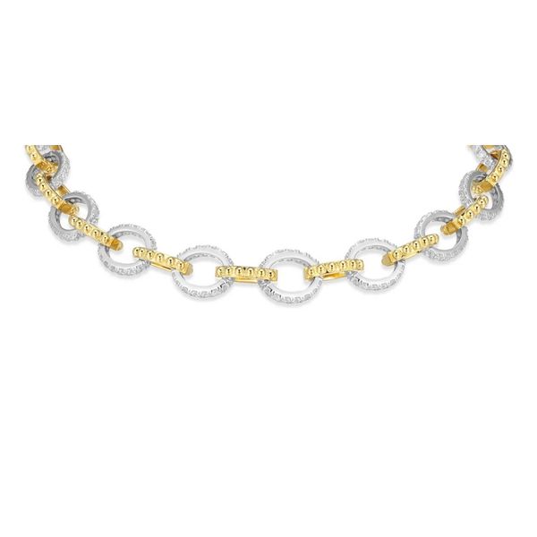 Sterling Silver Two-Tone CZ Fancy Link Bracelet | Adjustable 7–8” Image 2 Bryan Jewelry Prattville, AL