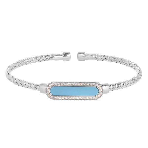 Basketweave Cuff Bracelet with Turquoise Stone Bryan Jewelry Prattville, AL