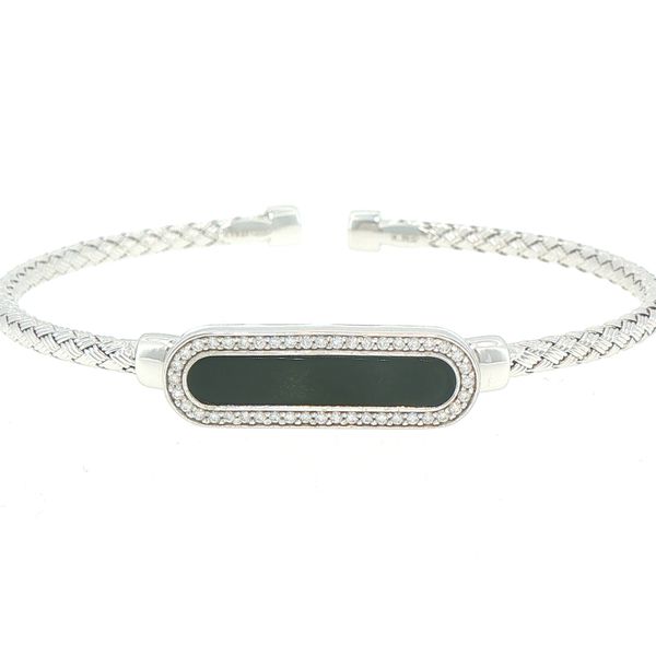 Basketweave Cuff Bracelet with Black Onyx Stone Bryan Jewelry Prattville, AL