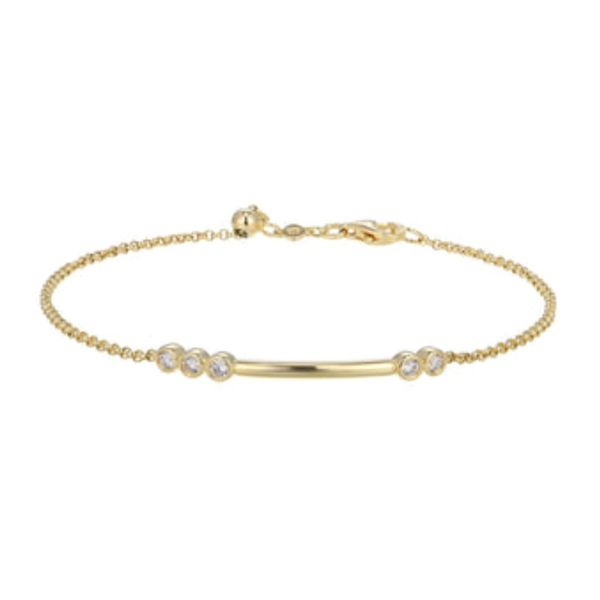 Lab-created Diamond Bar Bolo Bracelet in Yellow Plated Sterling Silver Bryan Jewelry Prattville, AL
