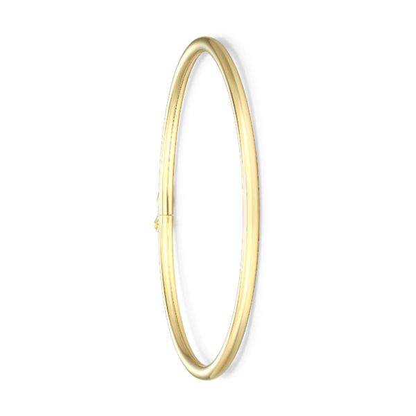 Yellow Gold-Plated Sterling Silver Minimalist Bangle Bracelet Image 2 Bryan Jewelry Prattville, AL